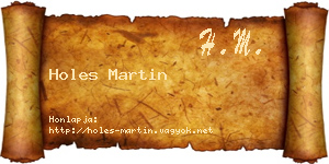 Holes Martin névjegykártya